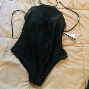 NWT black bathing suit backless one piece swimsuit